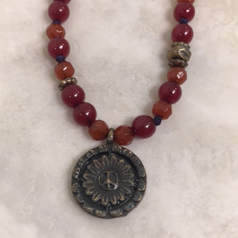 Lucky Brand Peace/Flower Necklace